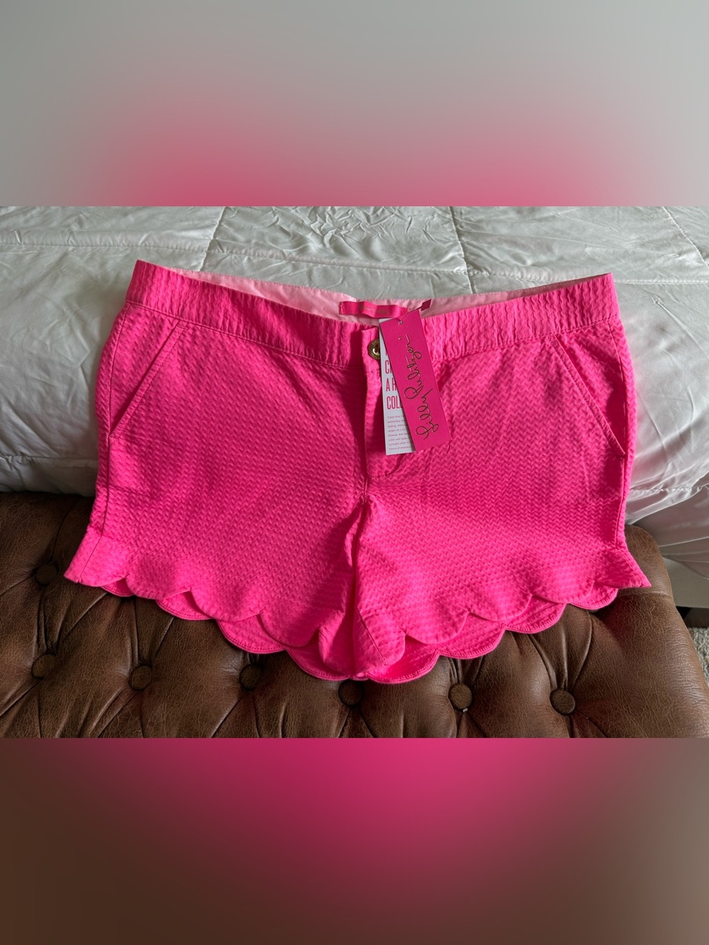 Lilly Pulitzer Bright Pink Scalloped Shorts